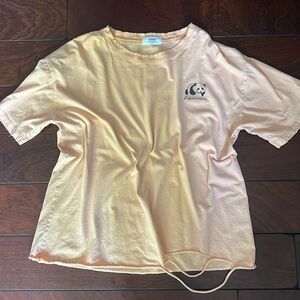 Peach panda deconstructed tee